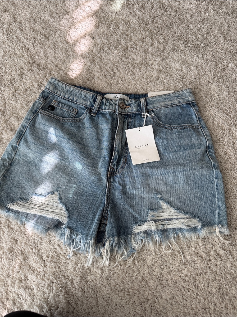 KanCan Light Blue Distressed Denim Cutoff Shorts